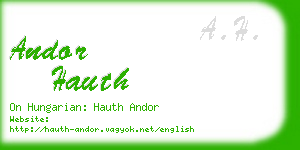 andor hauth business card